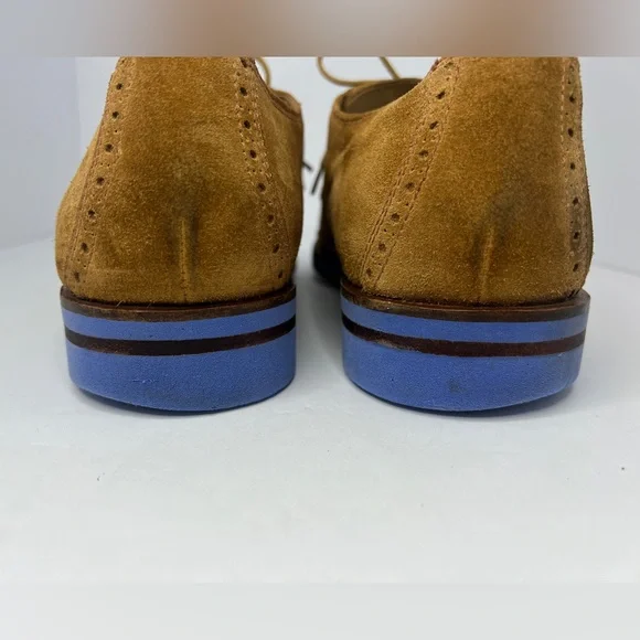 Cole Haan South St. Plain Toe Blucher Suede Wing Tip Shoes  display picture 3
